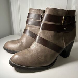 Rampage Boots Womens 8.5 M Vinci Ankle Booties Brown Faux Leather